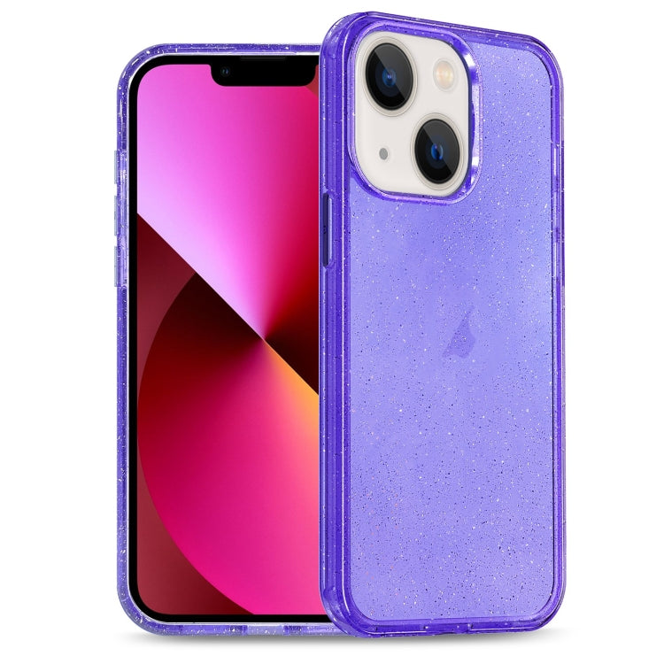 For iPhone 13 Glitter Powder TPU Hybrid PC Phone Case