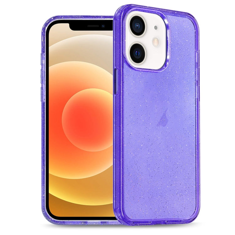 For iPhone 12 Glitter Powder TPU Hybrid PC Phone Case