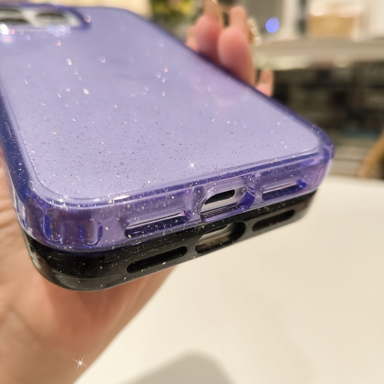 For iPhone 15 Pro Max Glitter Powder TPU Hybrid PC Phone Case