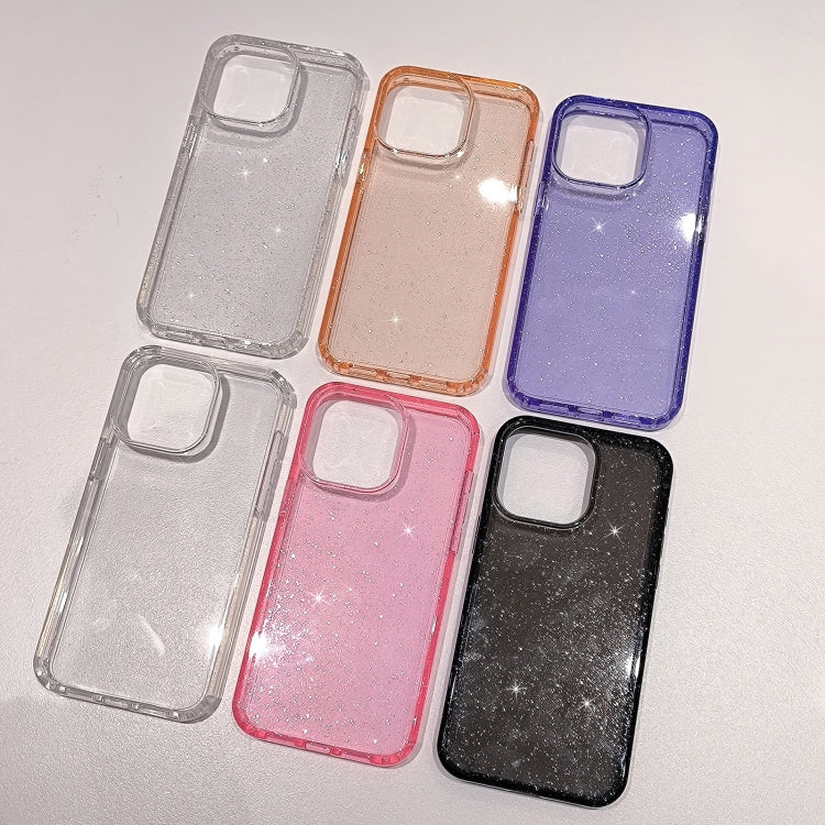 For iPhone 15 Pro Max Glitter Powder TPU Hybrid PC Phone Case