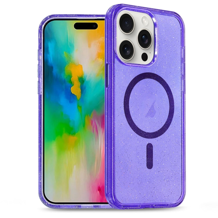 For iPhone 16 Pro Max Glitter Powder TPU Hybrid PC MagSafe Phone Case