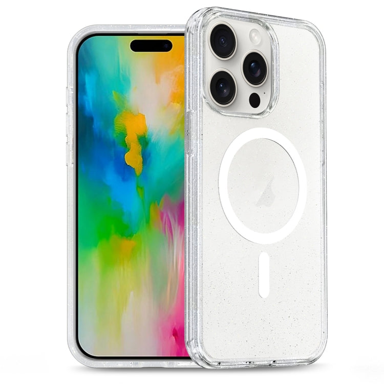 For iPhone 16 Pro Glitter Powder TPU Hybrid PC MagSafe Phone Case