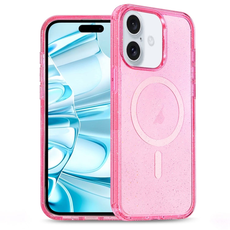 For iPhone 16 Glitter Powder TPU Hybrid PC MagSafe Phone Case