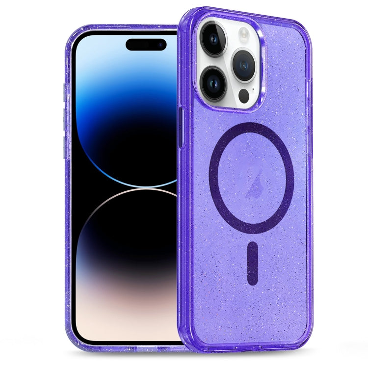 For iPhone 14 Pro Glitter Powder TPU Hybrid PC MagSafe Phone Case