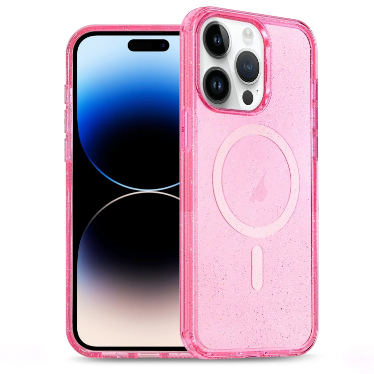 For iPhone 14 Pro Glitter Powder TPU Hybrid PC MagSafe Phone Case