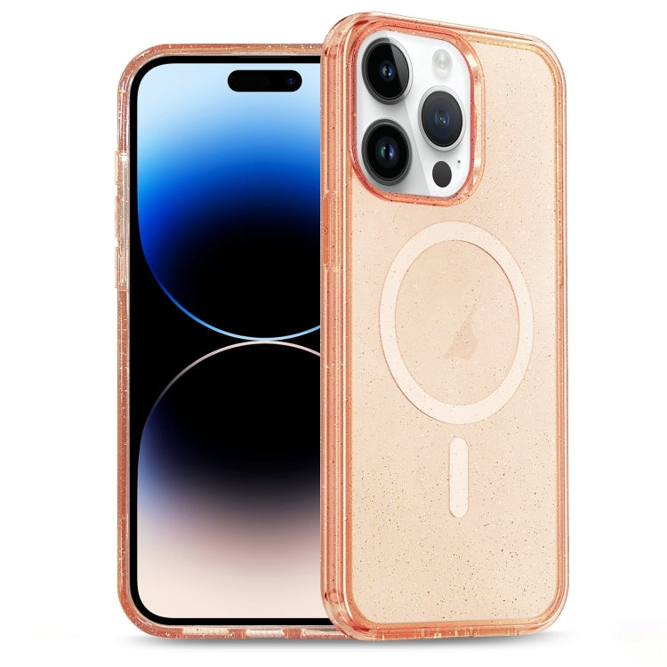 For iPhone 14 Pro Glitter Powder TPU Hybrid PC MagSafe Phone Case