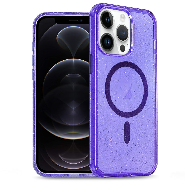 For iPhone 12 Pro Glitter Powder TPU Hybrid PC MagSafe Phone Case