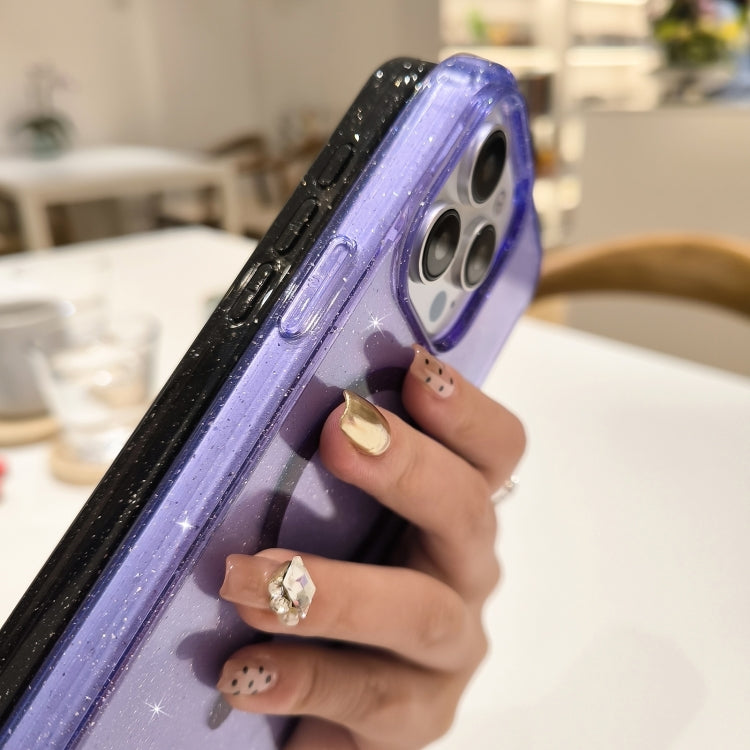 For iPhone 13 Pro Glitter Powder TPU Hybrid PC MagSafe Phone Case