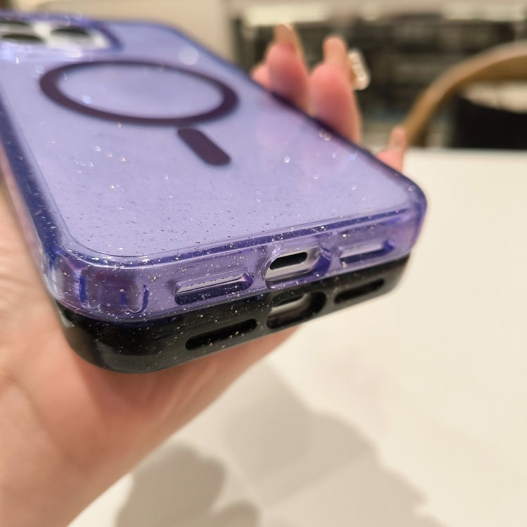 For iPhone 13 Glitter Powder TPU Hybrid PC MagSafe Phone Case