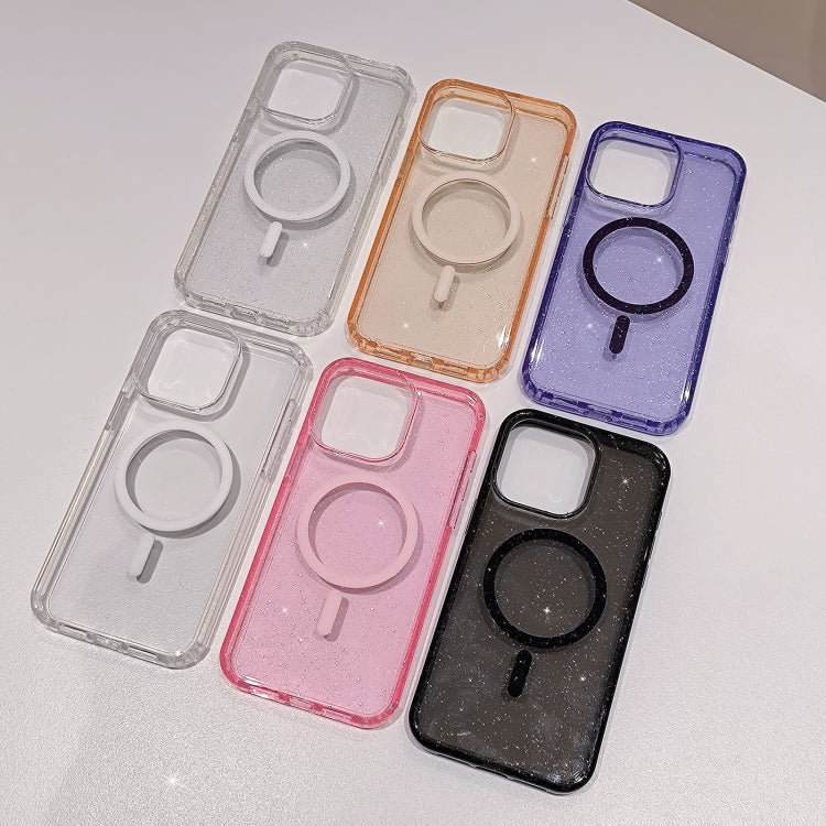 For iPhone 12 Pro Glitter Powder TPU Hybrid PC MagSafe Phone Case