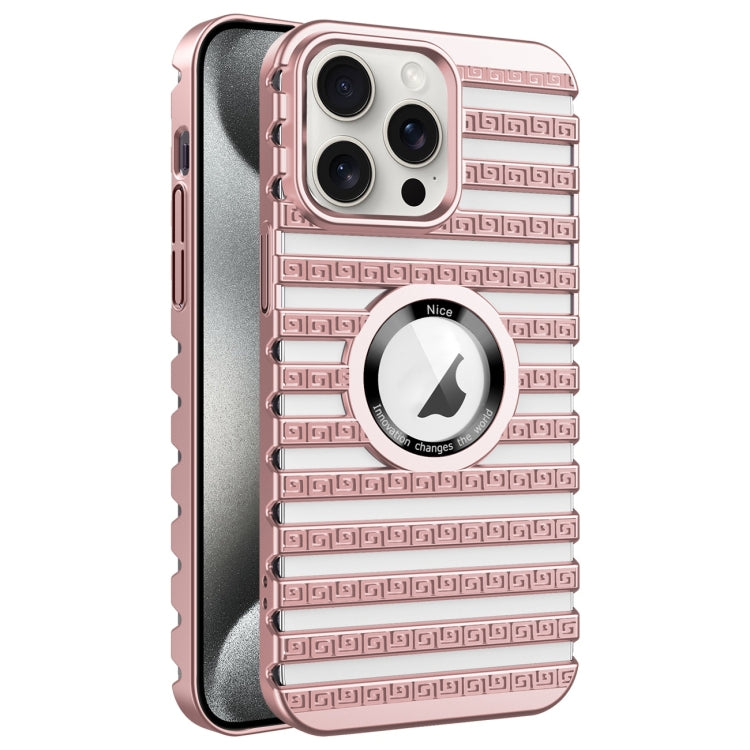 For iPhone 15 Pro Cooling Ladder Electroplated Hollow Phone Case