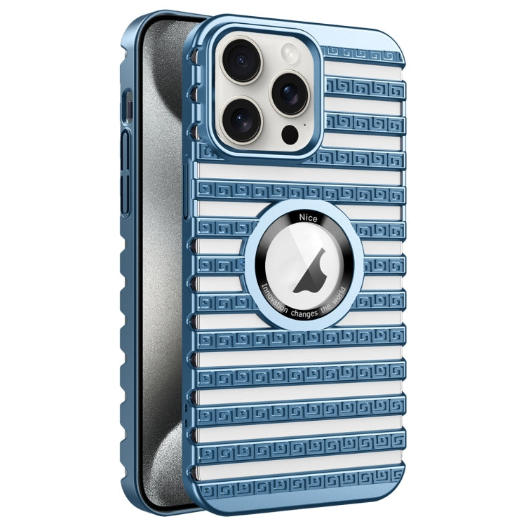 For iPhone 15 Pro Cooling Ladder Electroplated Hollow Phone Case