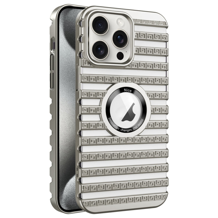 For iPhone 15 Pro Cooling Ladder Electroplated Hollow Phone Case