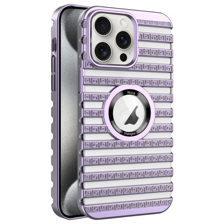 For iPhone 15 Pro Cooling Ladder Electroplated Hollow Phone Case