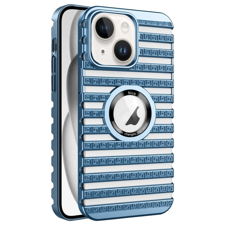 For iPhone 15 Plus Cooling Ladder Electroplated Hollow Phone Case