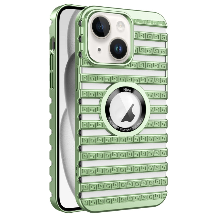 For iPhone 15 Plus Cooling Ladder Electroplated Hollow Phone Case