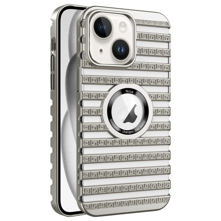 For iPhone 15 Plus Cooling Ladder Electroplated Hollow Phone Case