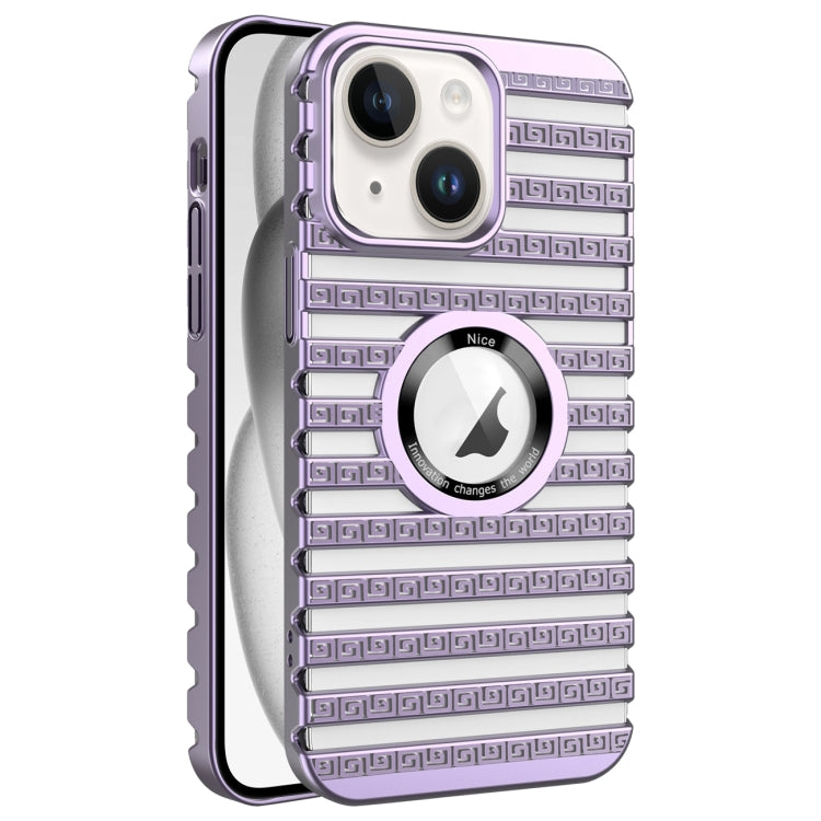For iPhone 15 Cooling Ladder Electroplated Hollow Phone Case