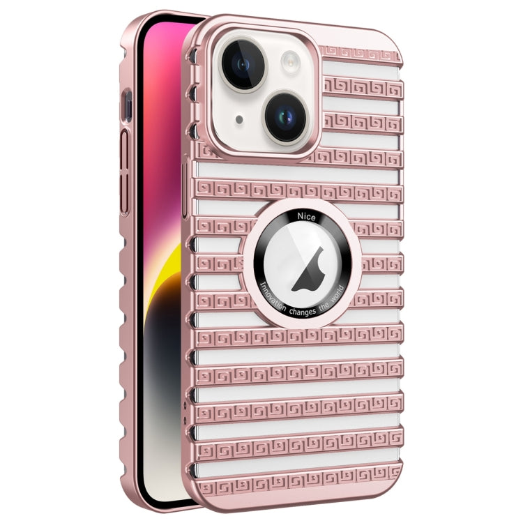 For iPhone 14 Cooling Ladder Electroplated Hollow Phone Case