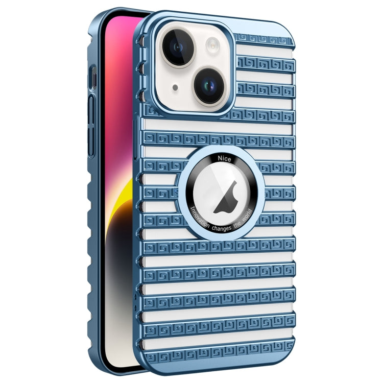 For iPhone 14 Cooling Ladder Electroplated Hollow Phone Case