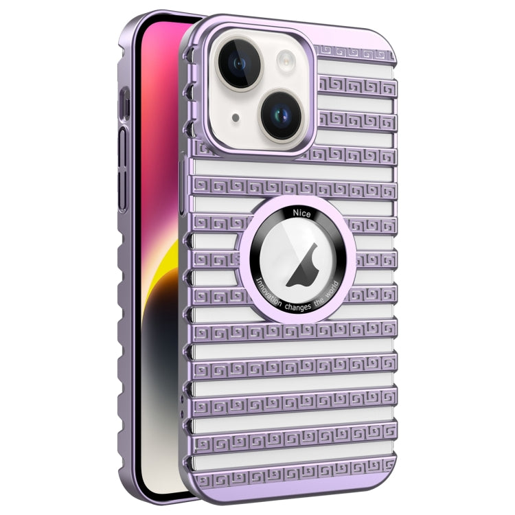 For iPhone 14 Cooling Ladder Electroplated Hollow Phone Case