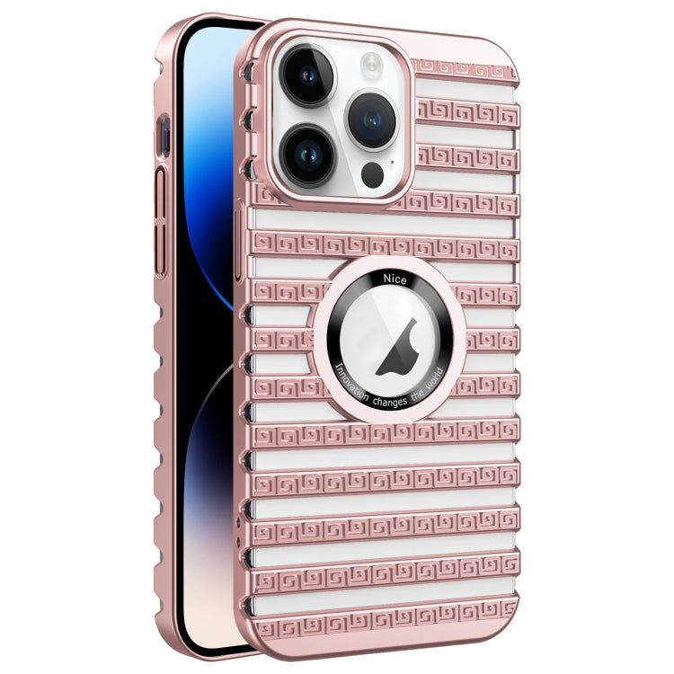 For iPhone 14 Pro Cooling Ladder Electroplated Hollow Phone Case