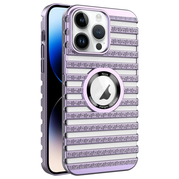 For iPhone 14 Pro Max Cooling Ladder Electroplated Hollow Phone Case