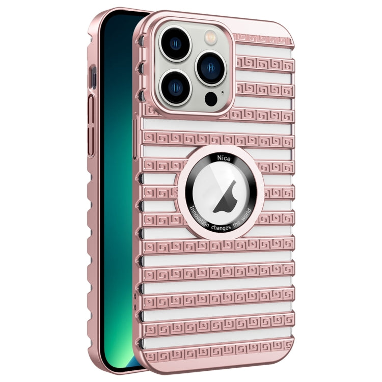 For iPhone 13 Pro Max Cooling Ladder Electroplated Hollow Phone Case