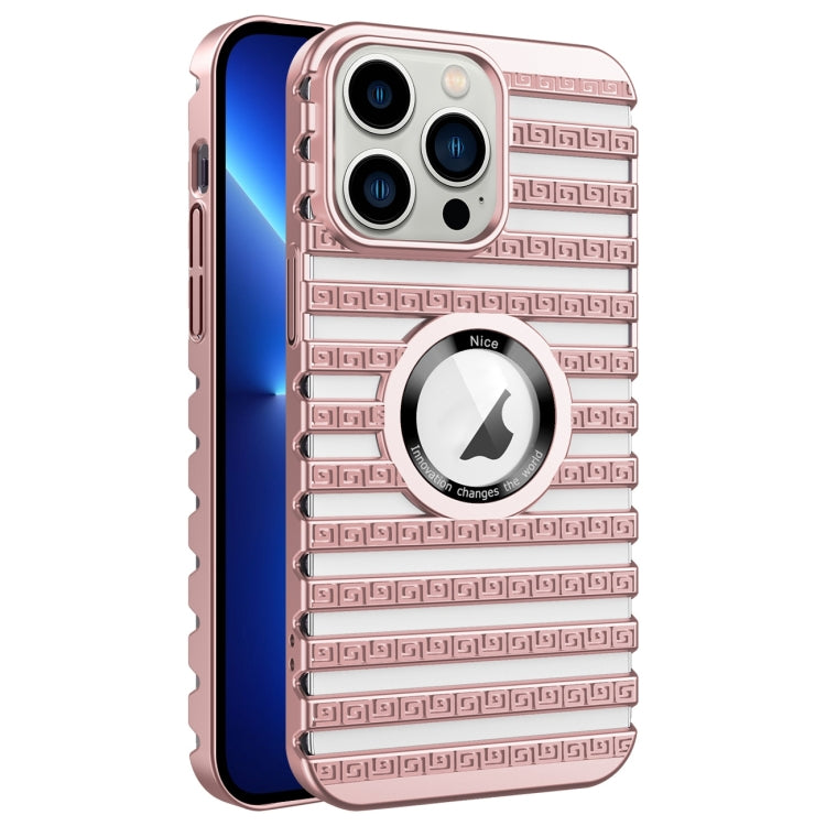 For iPhone 13 Pro Cooling Ladder Electroplated Hollow Phone Case
