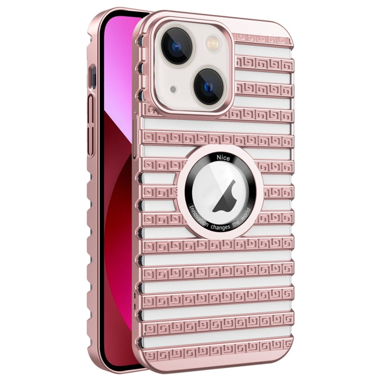 For iPhone 13 Cooling Ladder Electroplated Hollow Phone Case