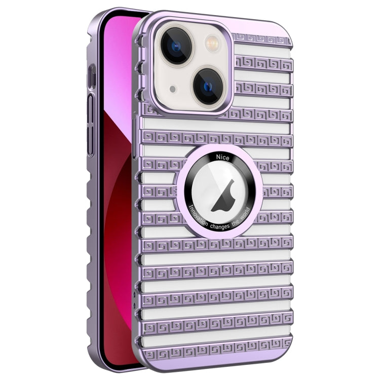 For iPhone 13 Cooling Ladder Electroplated Hollow Phone Case