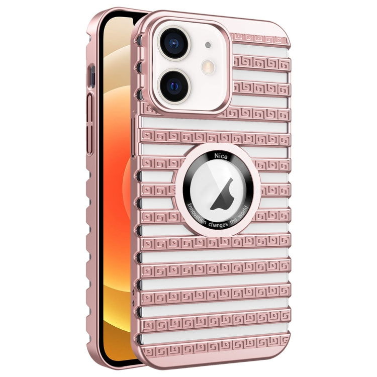 For iPhone 12 Cooling Ladder Electroplated Hollow Phone Case