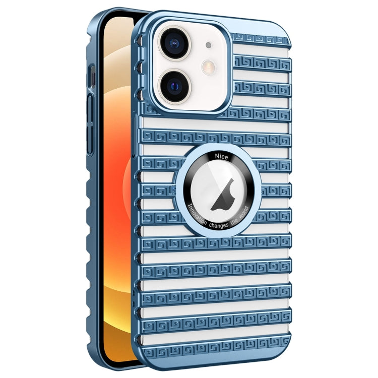 For iPhone 12 Cooling Ladder Electroplated Hollow Phone Case