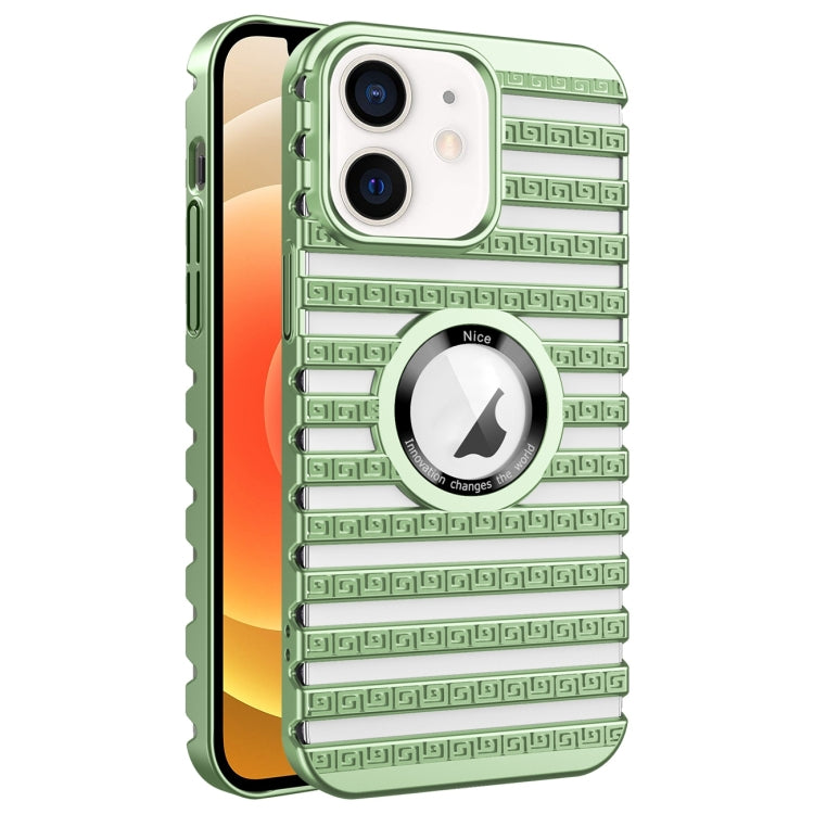 For iPhone 12 Cooling Ladder Electroplated Hollow Phone Case
