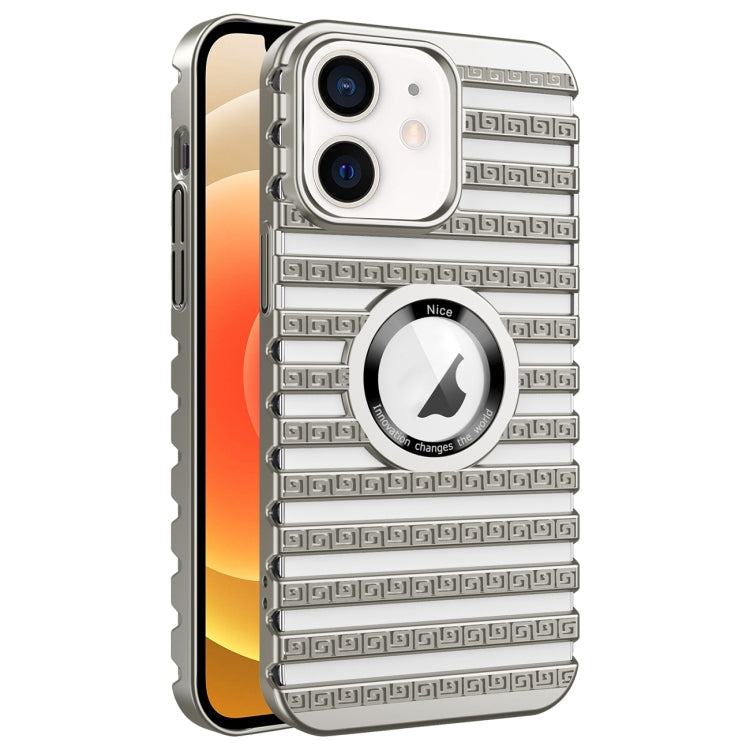 For iPhone 12 Cooling Ladder Electroplated Hollow Phone Case