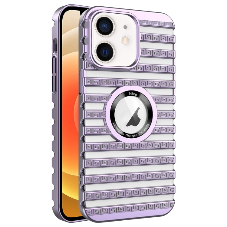 For iPhone 12 Cooling Ladder Electroplated Hollow Phone Case