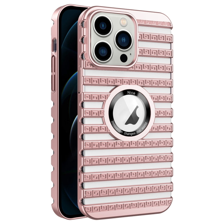 For iPhone 12 Pro Max Cooling Ladder Electroplated Hollow Phone Case