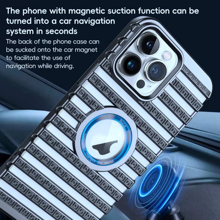 For iPhone 15 Cooling Ladder Electroplated Hollow Phone Case