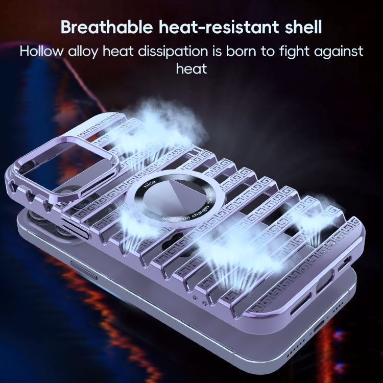 For iPhone 15 Cooling Ladder Electroplated Hollow Phone Case