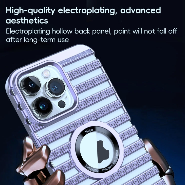 For iPhone 15 Cooling Ladder Electroplated Hollow Phone Case