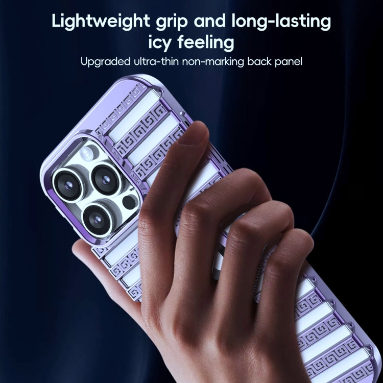 For iPhone 15 Cooling Ladder Electroplated Hollow Phone Case