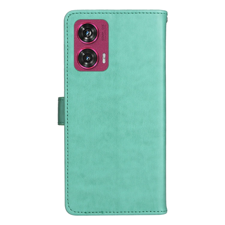 For Motorola Edge 50 Fusion Cat and Bee Embossed Flip Leather Phone Case