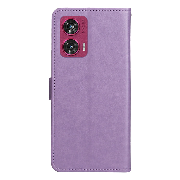 For Motorola Edge 50 Fusion Cat and Bee Embossed Flip Leather Phone Case