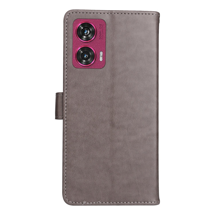 For Motorola Edge 50 Fusion Cat and Bee Embossed Flip Leather Phone Case