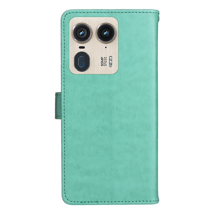 For Motorola Edge 50 Ultra Cat and Bee Embossed Flip Leather Phone Case