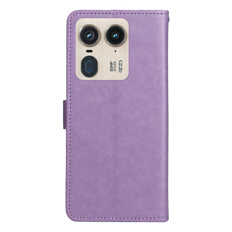 For Motorola Edge 50 Ultra Cat and Bee Embossed Flip Leather Phone Case