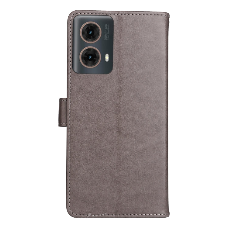 For Motorola Moto G85 Cat and Bee Embossed Flip Leather Phone Case