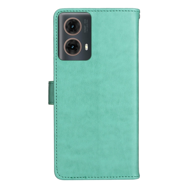For Motorola Moto G85 Cat and Bee Embossed Flip Leather Phone Case