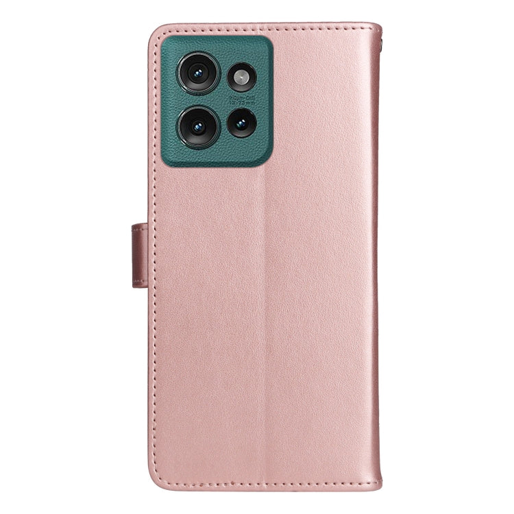 For Motorola Edge 50 5G Cat and Bee Embossed Flip Leather Phone Case