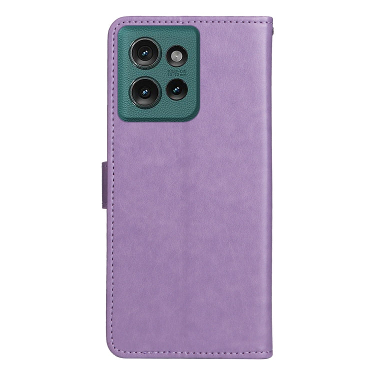 For Motorola Edge 50 5G Cat and Bee Embossed Flip Leather Phone Case